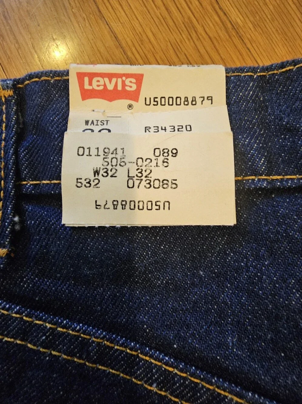 Levi's Vintage 1989  505-0216 Blue Denim Straight Leg Jeans Men's Size 32x32 NWT